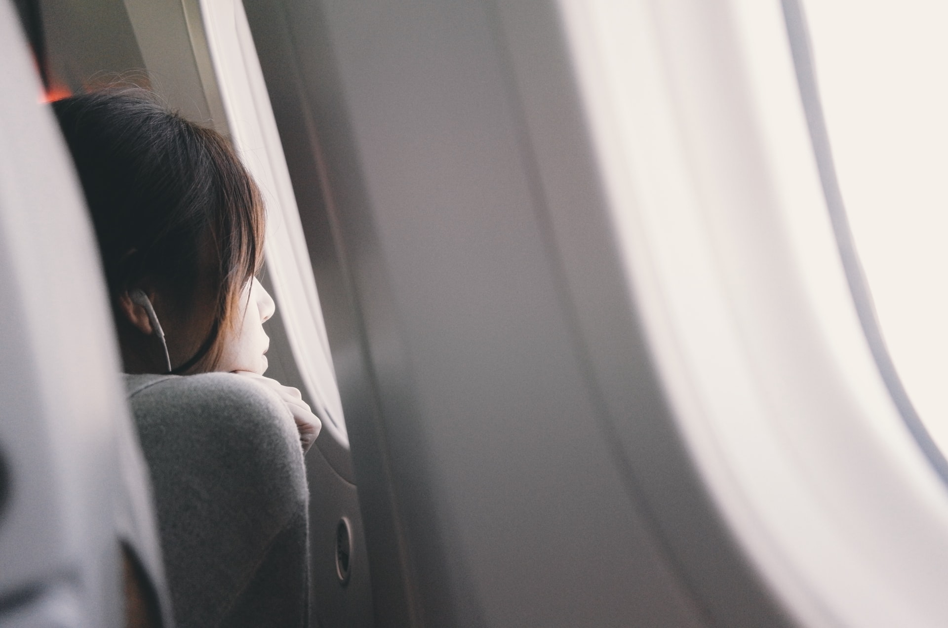 child on airplane