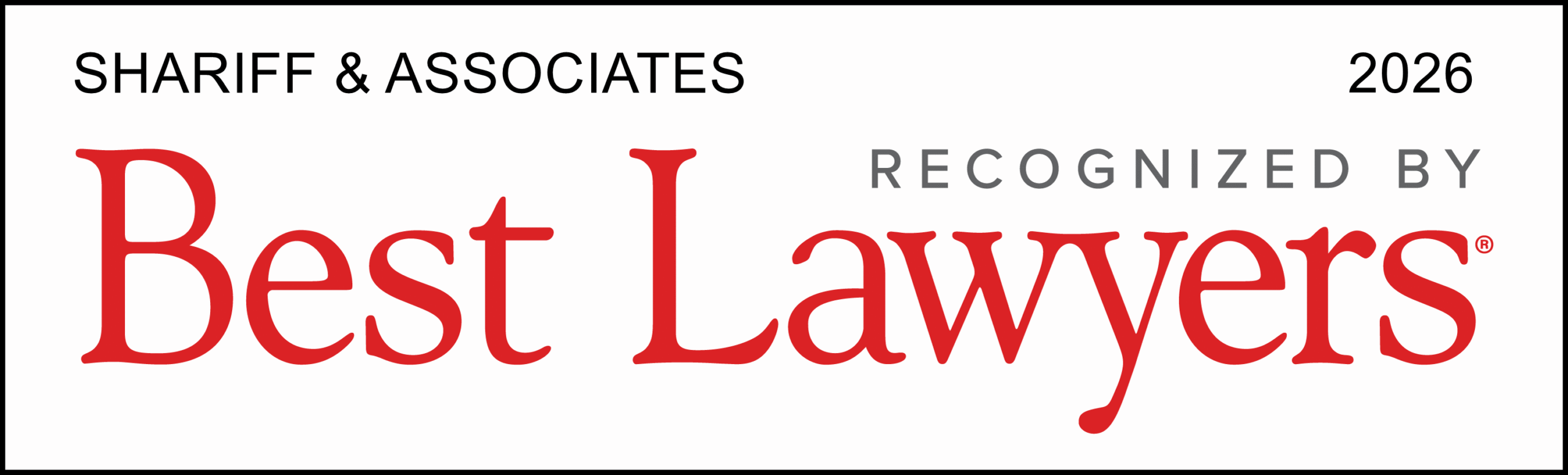 Best Lawyers 2026 Shariff & Associates